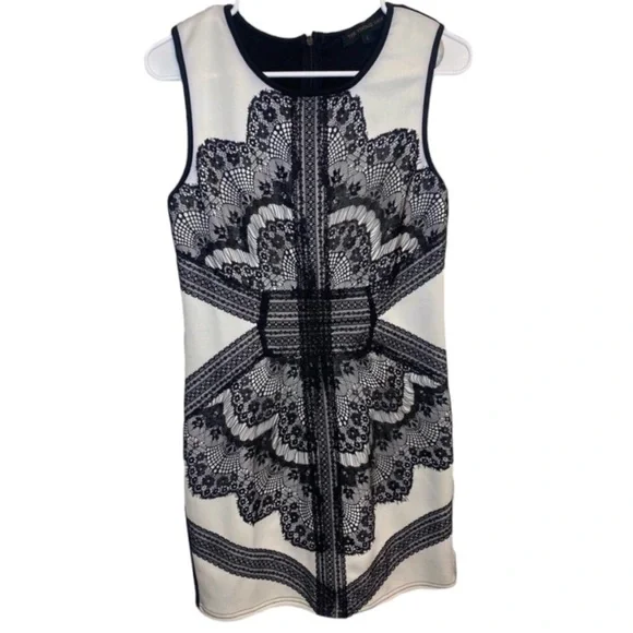 The Vintage Shop Black & White Lace Dress New - Picture 2 of 12